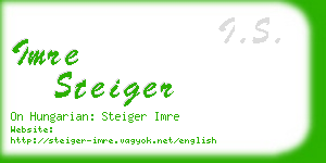 imre steiger business card